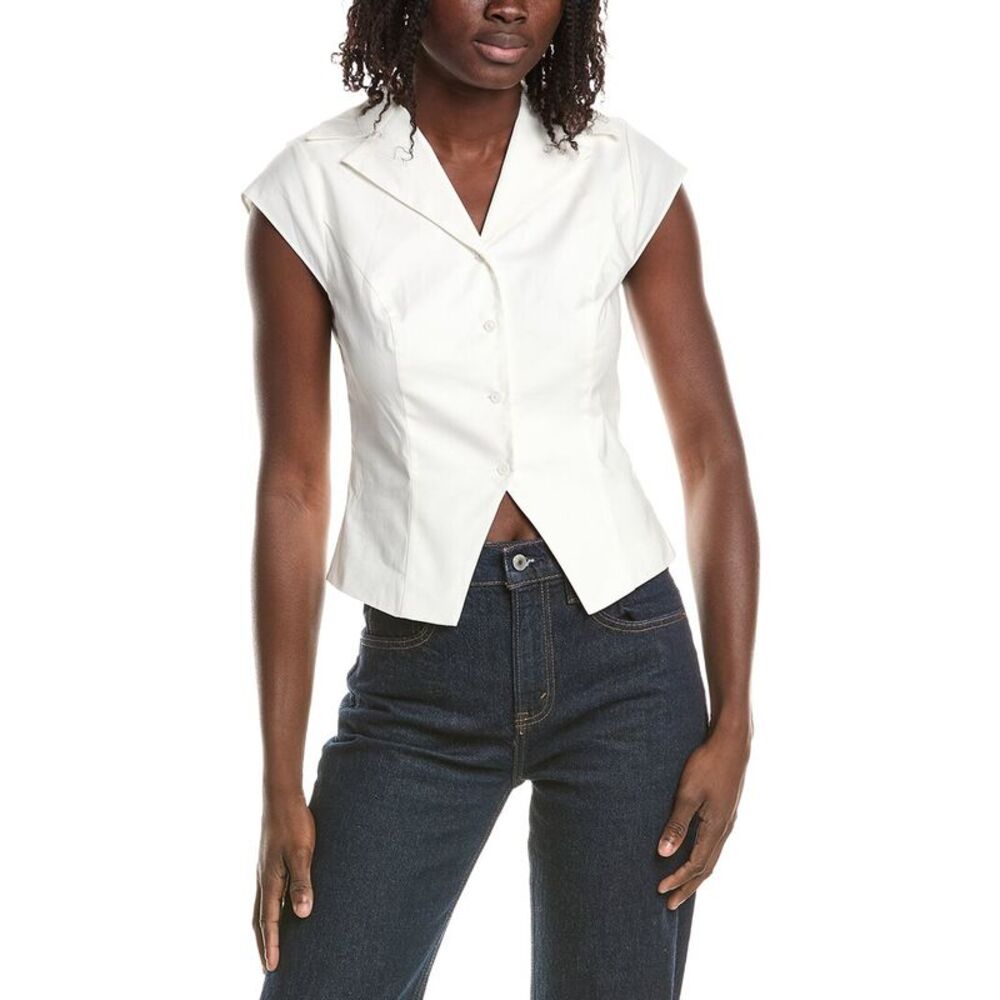 Reveriee Womens Solid Vest, White